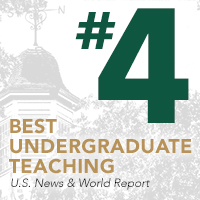 A graphic says #4 Best Undergraduate Teaching U.S. News & World Report