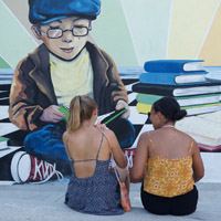 Verto Education students in Latin America tour Street Art.