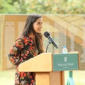 Meghana Boojala, W&M's Student Assembly president (Photo by Stephen Salpukas)