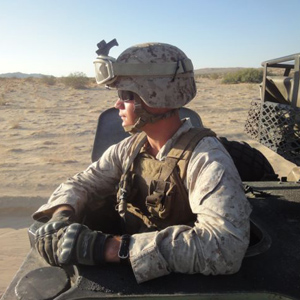 Evan Kikla '21 served in the Marine Corps from 2009 to 2014. (Courtesy photo)