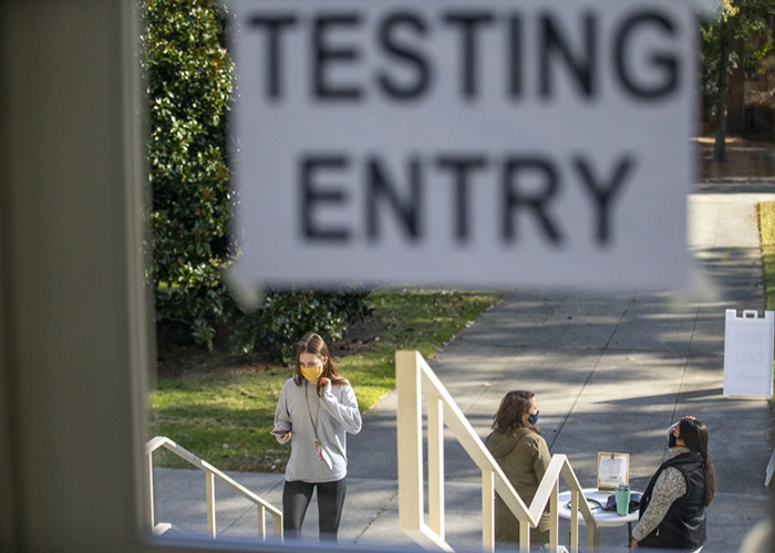 The university’s COVID Response Team implemented a series of testing protocols for the campus community. (Photo by Jim Agnew)