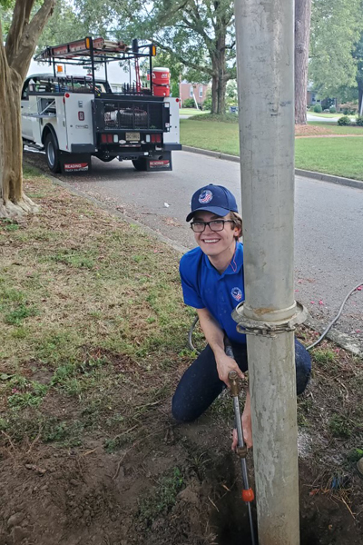 William & Mary student Max Berckmueller ’23 worked closely with many departments, including public works, during his summer internship with the City of Williamsburg. (Submitted photo).