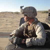 Evan Kikla '21 on Marine Corps duty in Twentynine Palms, California. (Courtesy photo)