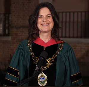 President Katherine A. Rowe presided over the virtual ceremony.
