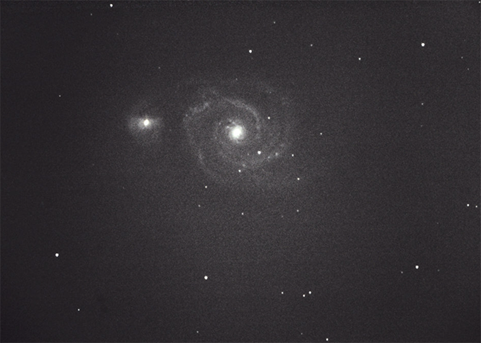 A photo of the Whirlpool Galaxy, the farthest celestial element Hutchison has ever captured on camera. (Photo by Tyler Hutchison)