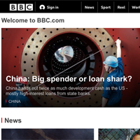 Front page of BBC site