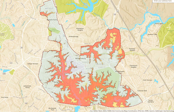 Berquist-Kaste-Miller Williamsburg radon risk map