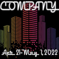 Company illustration with illumnated skyscraper graphic and words Company and April 21-May 1, 2022