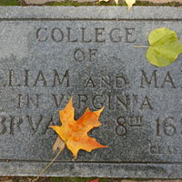 William and Mary etched in stone.