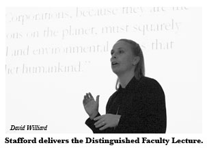 Stafford delivers the Distinguished Faculty Lecture.