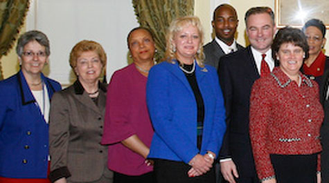 Rey (4th, right) pictures with some of his fellow electors and Virginia Gov. Tim Kaine (3rd, right). Photo courtesy of Governor's Press Office.