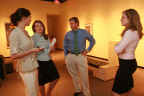 Students curators serve at the Muscarelle. By Stephen Salpukas.