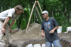 Brown (r) and Burke appreciate the opportunity to uncover history. By Tim Jones.