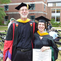 Francesca Fornasini and Professor Keith Griffioen, chair of the Physics Department, at graduation