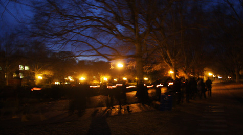 Lights across campus