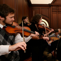 Members of William & Mary's Middle Eastern Music Ensemble perform traditional Arabic music Monday.