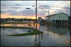 High-water associated with intra-seasonal variability affects Carolina Beach, North Carolina on June 22, 2009. Photo courtesy of Sweet, Zervas, and Gill.