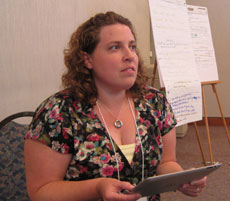 SAGES 2YC workshop attendee Lynsey LeMay, a double alumna of William & Mary, teaches geology and oceanography courses at Thomas Nelson Community College. (Photo by Joseph McClain)