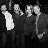 From left: Vocalist/guaritist Jon Payne, conga and timbale player Luis Conte, Stacey and Don Fergusson at a North Hollywood studio by Min Reid-Richards
