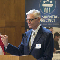 Taylor Reveley addresses YALI participants. Photo by Dan Addison