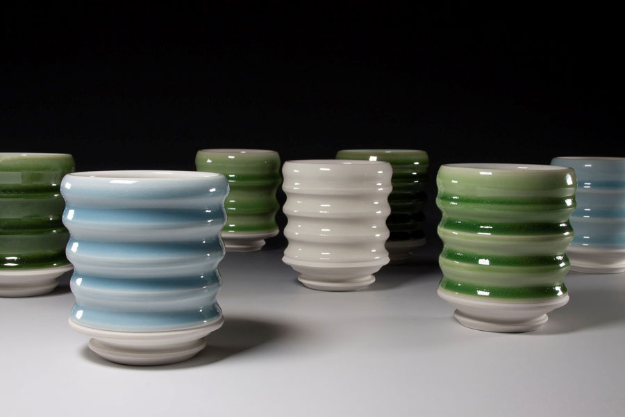 Cups, porcelain, 2018 (Photo courtesy of Mike Jabbur)