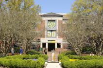 Swem Library view from quad