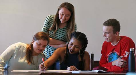 civic leadership students in class together