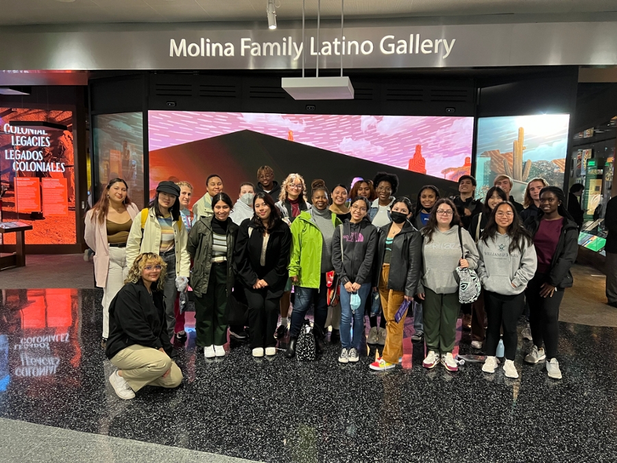 Students Visit the Molina Family Latino Gallery at the Smithsonian's National Museum of American History.