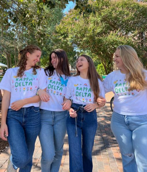 Kappa Delta Members Walking