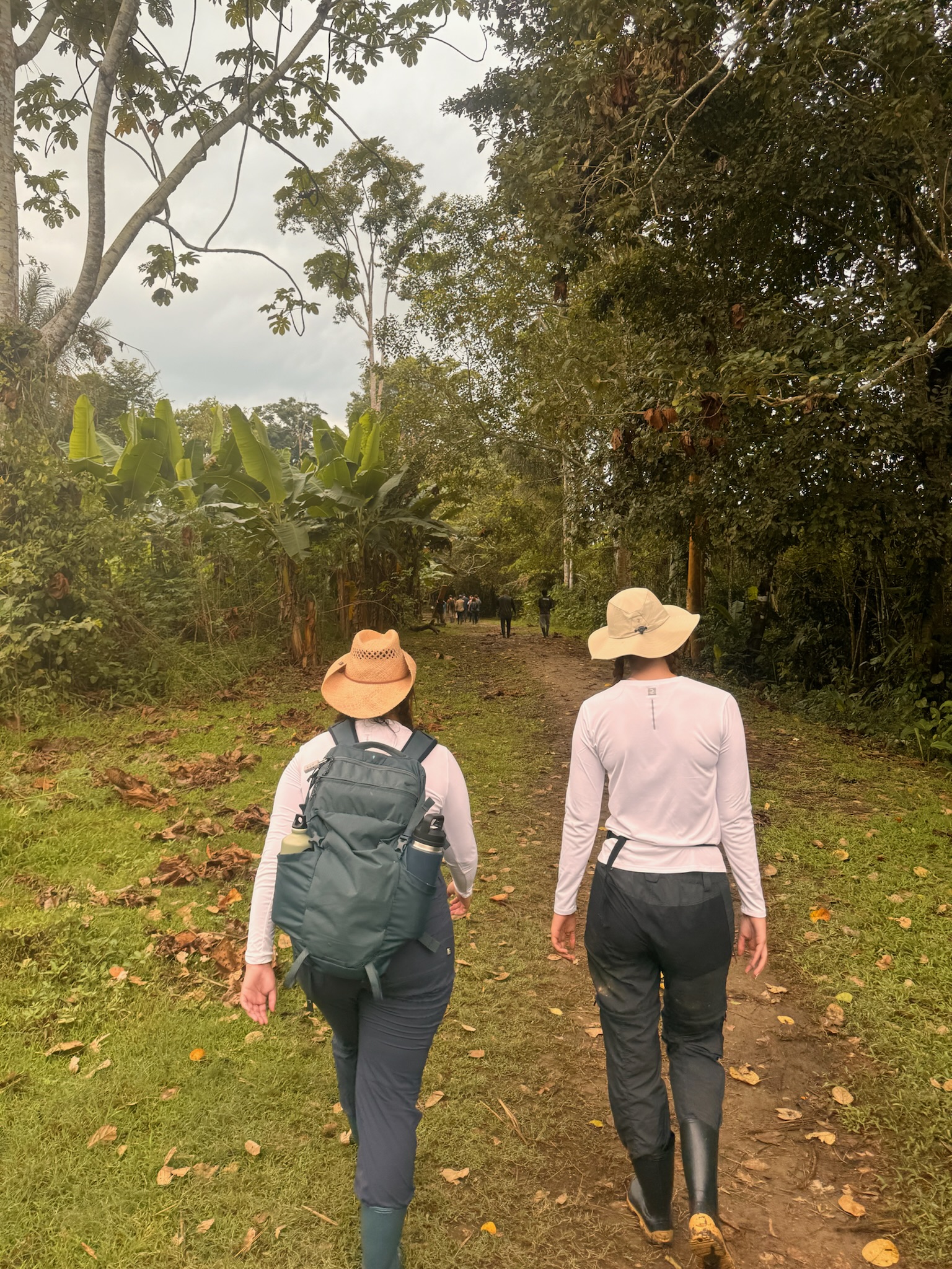 Whitney and Pearman hiking in the Amazon