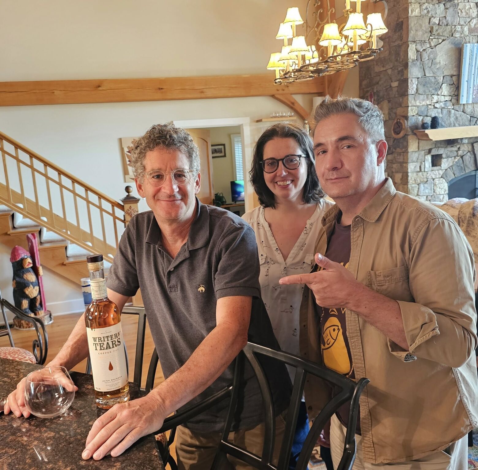 Cristol enjoying a glass of "Writer's Tears"