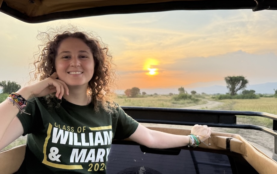 Helen Tiffin '26 takes a sunset ride back from the field after a day collecting samples in Bwindi, Uganda. Image: Saoirse Dowd 