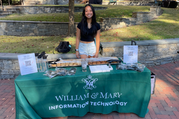 IT Communications Intern Rachel Malla during a cybersecurity awareness month tabling event. 