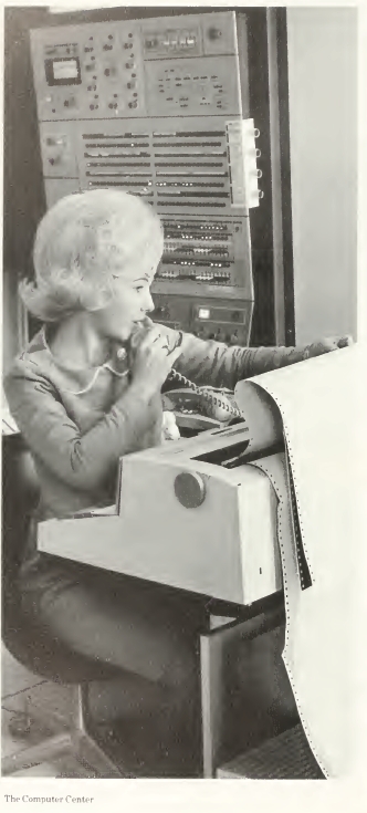 Woman working in the Computer Center - Colonial Echo, 1968