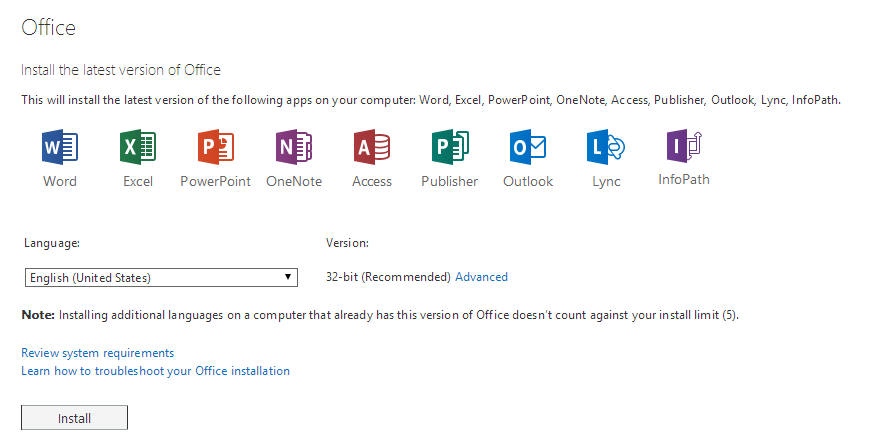 The suite of Office applications that comes with the PC version