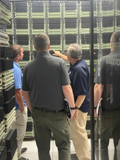 Dave Shantz gives a behind-the-scenes tour of the newly renovated data center.