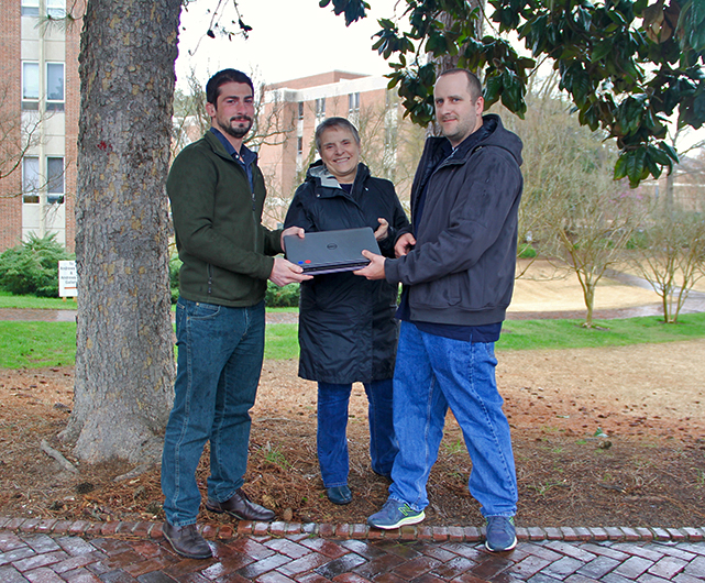 Taken when John Barber (UMass Amherst) picked up the laptops for donation from W&M. From left to right, John Barber, Bernadette Kenney, and Daniel Clouser 