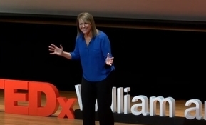Michele King delivers a speech about esports at TEDxWilliam&amp;Mary in February 2020.