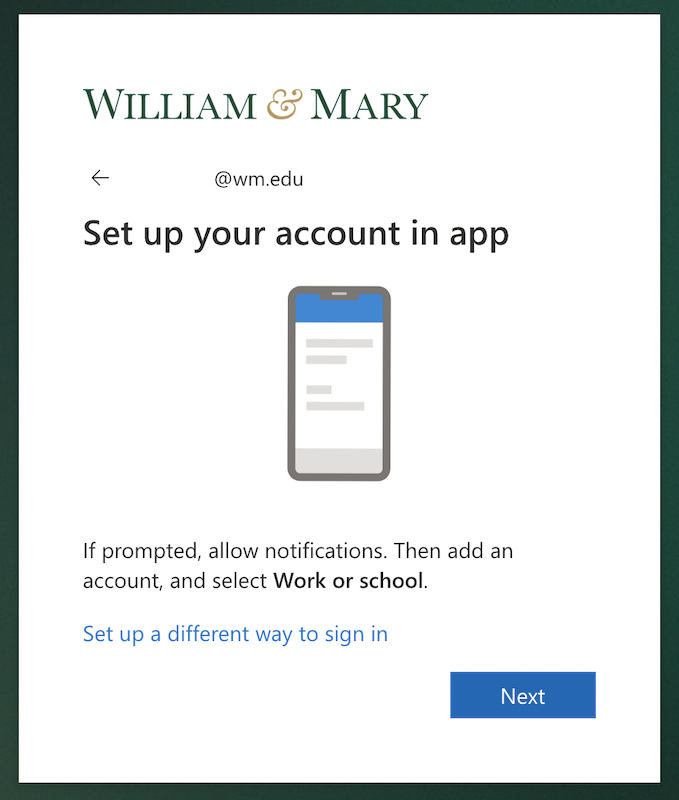 microsoft mfa onboarding start authenticator setup