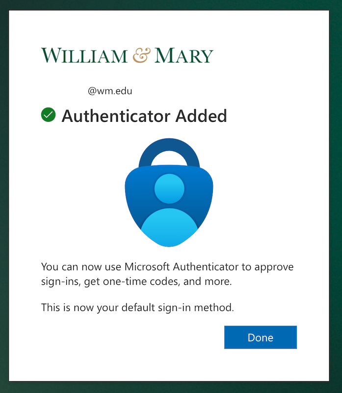 microsoft mfa onboarding authenticator complete