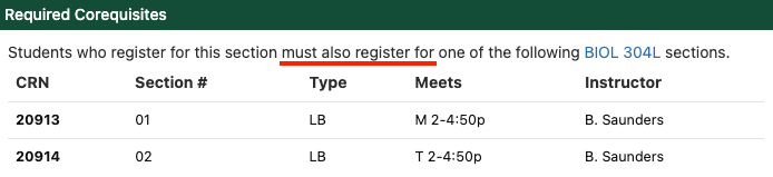 Course Details Required Corequisites