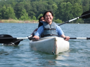 Graduate student Adithia Kusno enjoys Waller Mill Park.