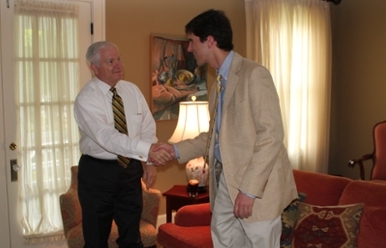 Bembenek meets Chancellor Robert Gates in spring 2013. Courtesy of Sylvia Mitterndorfer.