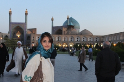 Mortazavi exploring Ifsahan, Iran, once one of the largest cities in the world.