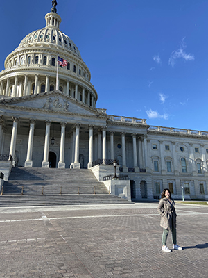 Groome visited Washington D.C. as part of a 2020 D.C. Winter Seminar with Professor Oakes. Courtesy photo.