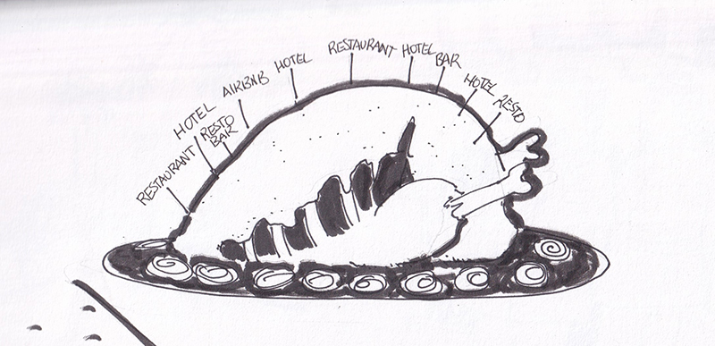 "Carving up the land for pleasure" by Angela Ferrão (2023)