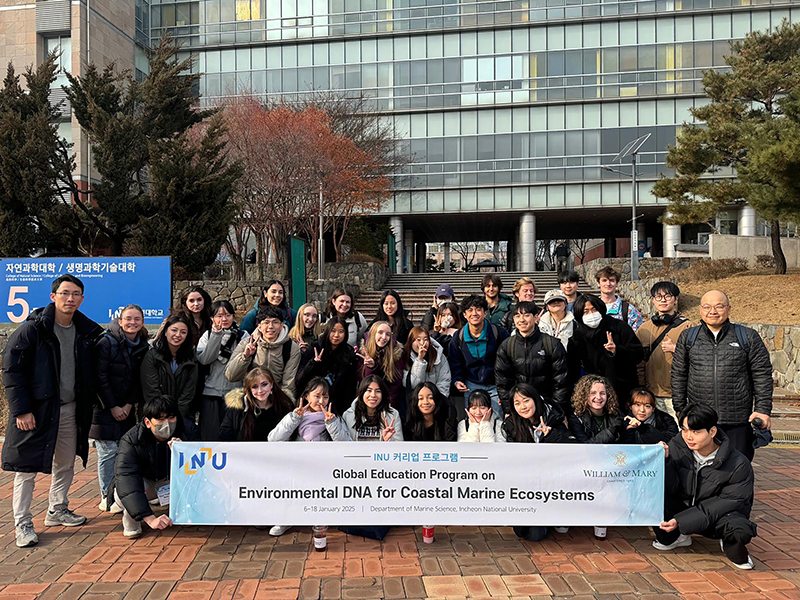 The Reves Center and Batten School & VIMS Professor BK Song collaborated to create W&M winter program in Incheon, South Korea. It brings together W&M and Incheon National University (INU) undergraduates for a shared exploration of environmental DNA (eDNA) in the context of global marine biodiversity. (Courtesy photo)
