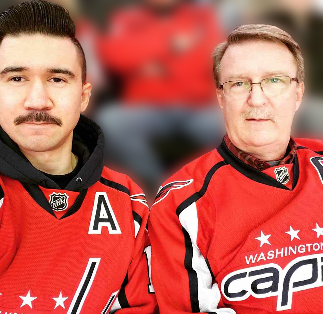 Father and son at a Washington Capitals hockey game. (Courtesy photo)