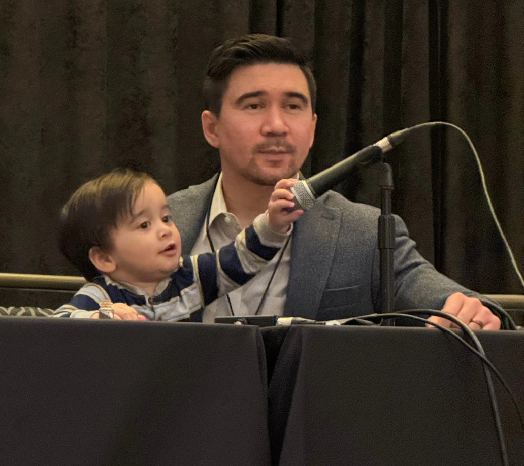 Whitaker and Theo share the dais. (Courtesy photo)