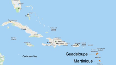 A map of the Caribbean Islands